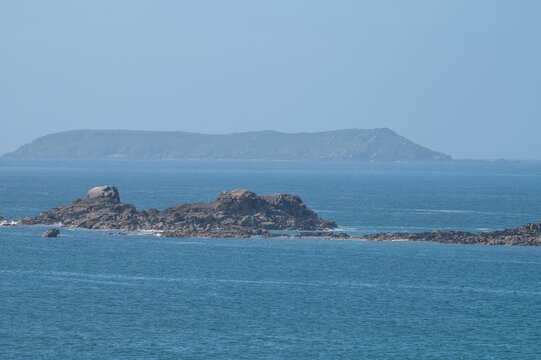 Trestrignel sandy each on Pink Granite Coast near Perros-Guirec and Ploumanac'h, Brittany