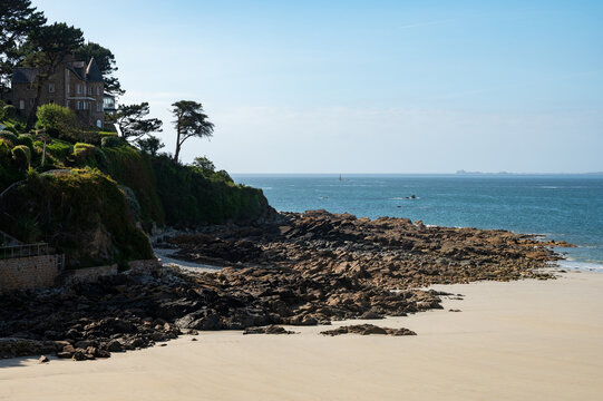 Trestrignel sandy each on Pink Granite Coast near Perros-Guirec and Ploumanac'h, Brittany