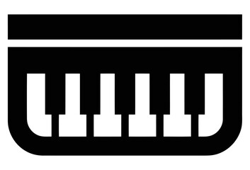 Fototapeta premium Minimalist piano keyboard icon as a black and white vector graphic for musical design