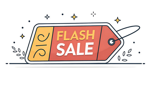 Flash sale red and yellow promotional price tag design