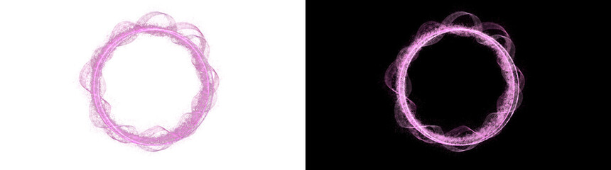 Naklejka premium Smoke elegant pink circular ring effect for creative visual compositions with PNG, Transparent and Black Background Versions