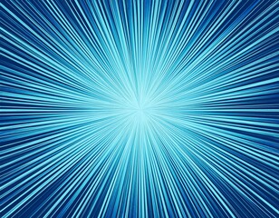 Fototapeta premium blue comic book pop art background with radial speed lines and halftone effect