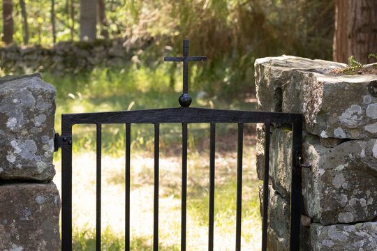 Garrison Cemetery Wrought Iron Gate Bo&ouml;n Island Karlshamn Sweden