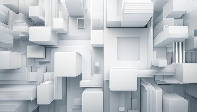 A Modern White Abstract Background With Various Sized Squares And Rectangles