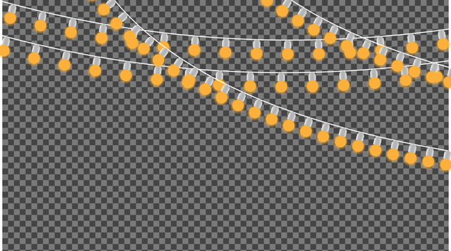 Set of glowing string lights