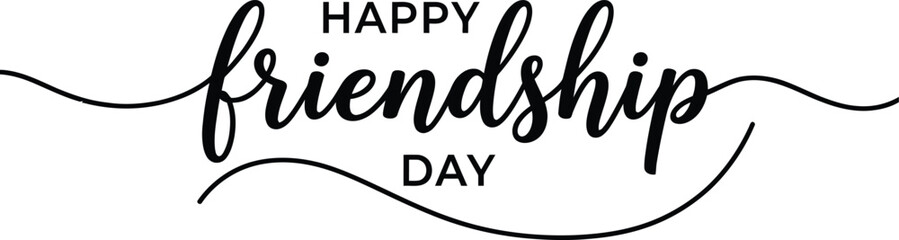 Happy international friendship day elegant calligraphy greeting for friends celebrations © Tamanna