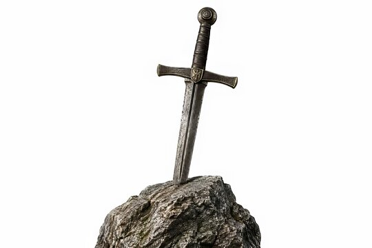 Espada medieval clavada en roca