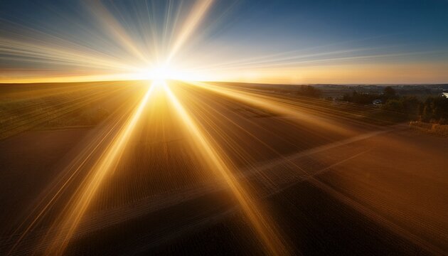 Top Left Corner Sun Flare With Golden Light Rays And Warm Glow