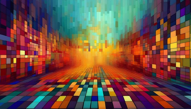 Abstract Background Consisting Of Small Dots And Squares Pixels