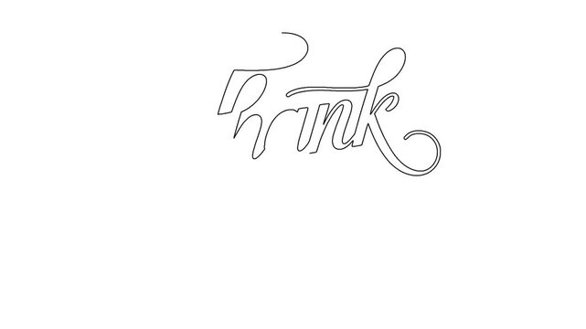 Animated calligraphy writing thank you text message on a white background, dynamic stroke motion graphic 