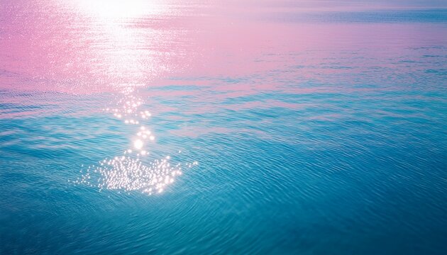 soft blue and pink water surface creates serene and calming atmosphere reflecting light beautifully.jpg