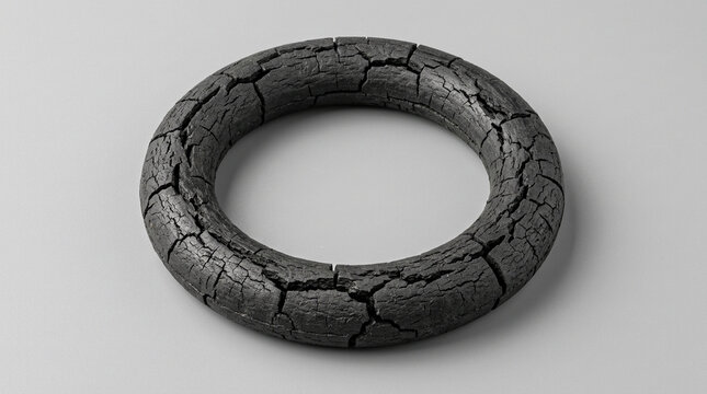 Cracked industrial rubber o-ring seal
