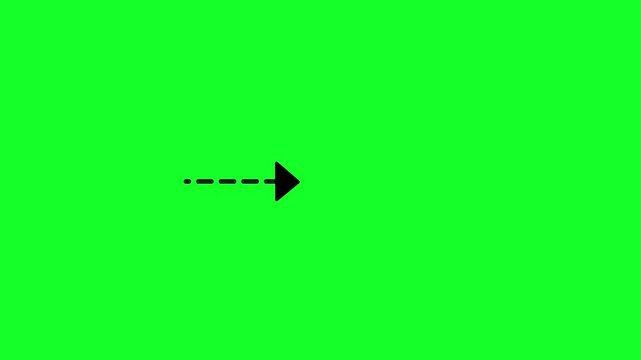 Black circular path with arrow animation pack on a green screen background.
