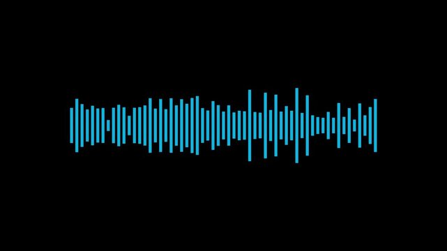 Abstract music waves oscillation. Futuristic sound wave visualization. wave form Audio. Seamless loop, Motion graphics of Digital interface element
