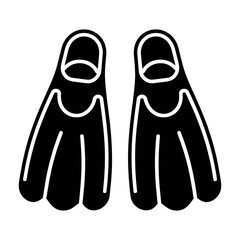 Pair of black and white minimalist vector flippers illustration © Navi Pix