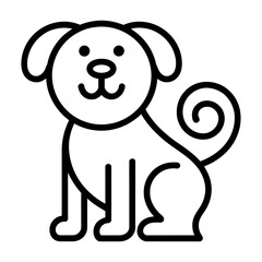 Obraz premium Cute dog vector illustration with wagging tail and happy face