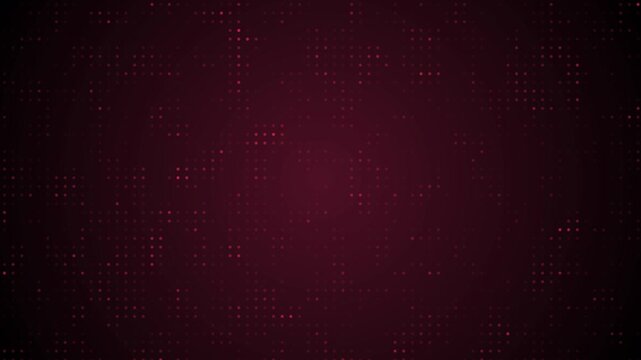 4K Abstract burgundy dot matrix background loop. Futuristic technology data grid animation.