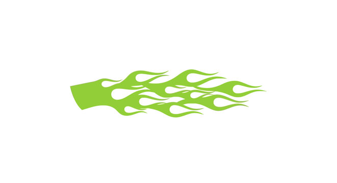lime green flame graphic tribal fire decal abstract energy design