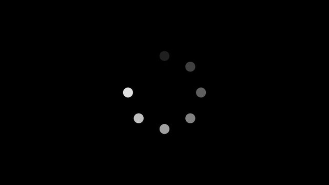 Minimalist circular loading spinner animation on black background, for web and, app ui progress indicator