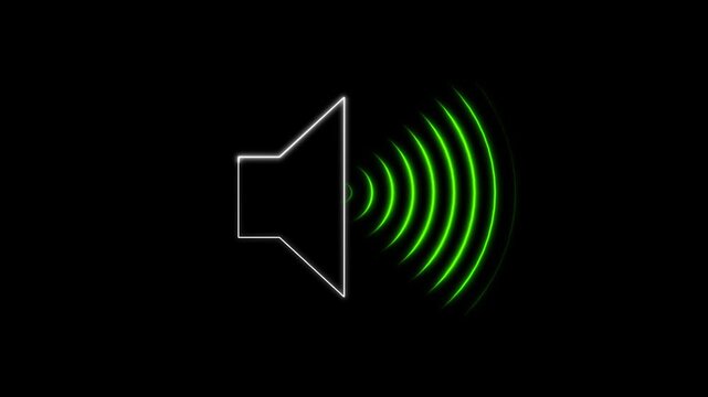 Dynamic green sound waves pulse outward from a white speaker. Audio volume radiates along green sound waves smoothly. Modern lines emphasize green sound waves clearly.