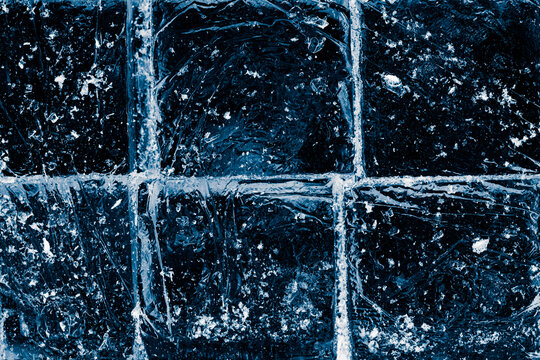 Natural Ice cubes on a black background.