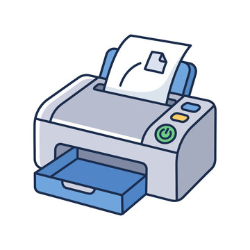 Thermal receipt printer with paper feed and check marks showing successful printing, representing retail payments, logistics labeling, and office workflow efficiency in business