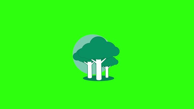green tree on green background