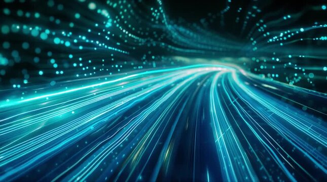 Hyper speed micro optical fiber grid stream (AI Generated)