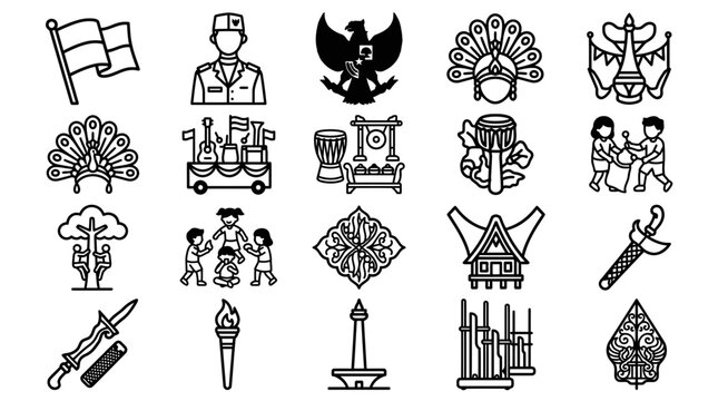 Indonesia Cultural Icons: Flag, Garuda, Traditional Dance, Music, Food, Architecture