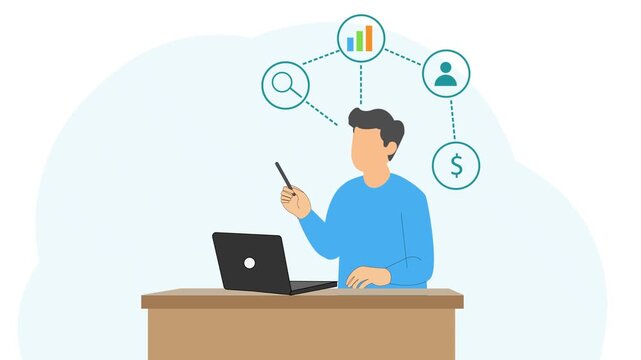 Market Research Business Analysis 2D Explainer Animation