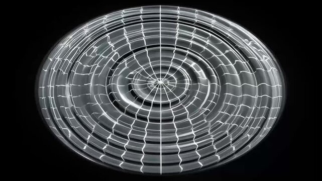 Wire mesh circular grid pattern closeup.