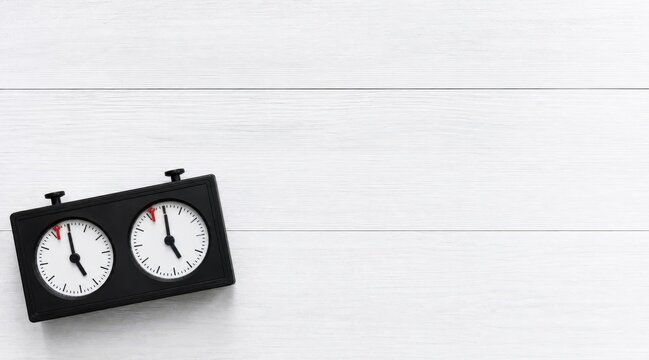 Analog chess clock on white desk