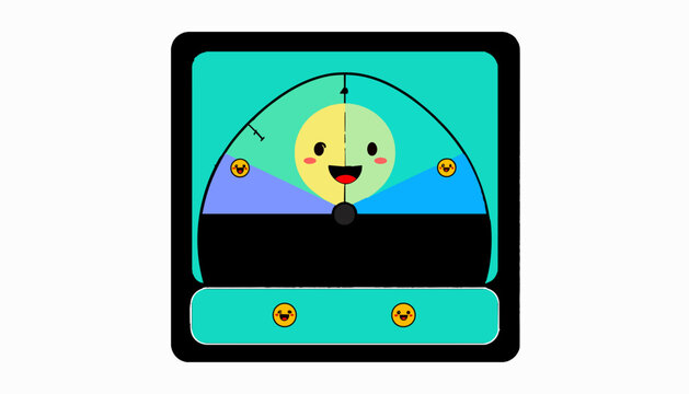 Happy feedback meter with smiling face icons and vibrant colors