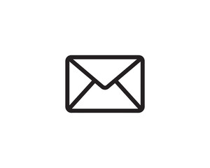 Closed white envelope icon on black background. Minimalist mail or email symbol for digital communication design. © Muhammad