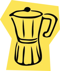 Moka pot sticker outline illustration  © Alona