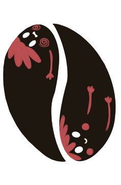 Cute character of coffee bean