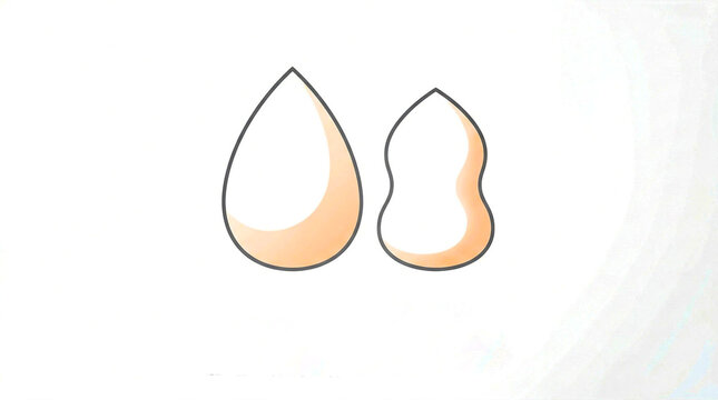 Two beige makeup blender sponges for foundation application with cosmetic