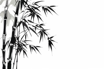 Naklejka premium Bamboo, minimal vector line drawing