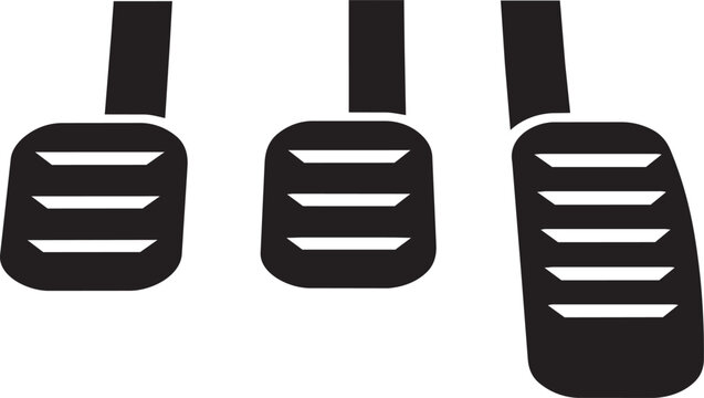 Automotive foot pedals a minimalist vector illustration of clutch brake and accelerator ideal for driving interface design and transportation graphics