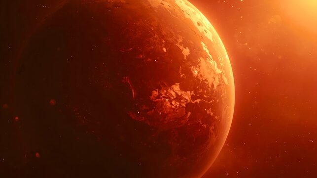 Red planet dominates the cosmic scene