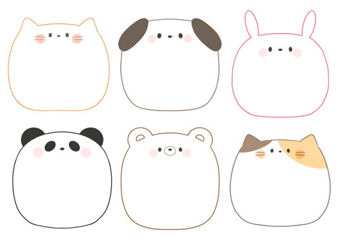 かわいい動物のフレームセット