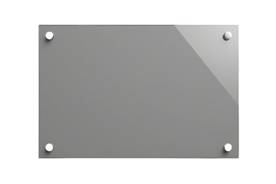 Blank transparent acrylic or glass plaque, sign, or billboard mockup with standoffs, for office or business branding