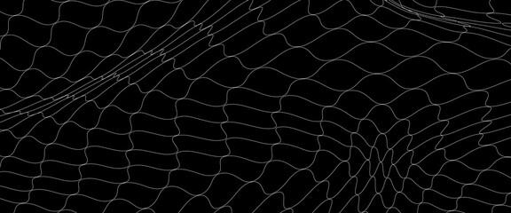 Fishing net seamless pattern. Soccer and football gates mesh. Fishnet texture. Basketball hoop and hockey net pattern. Sportswear texture. Chain link fence. Vector illustration on black background. © bayu