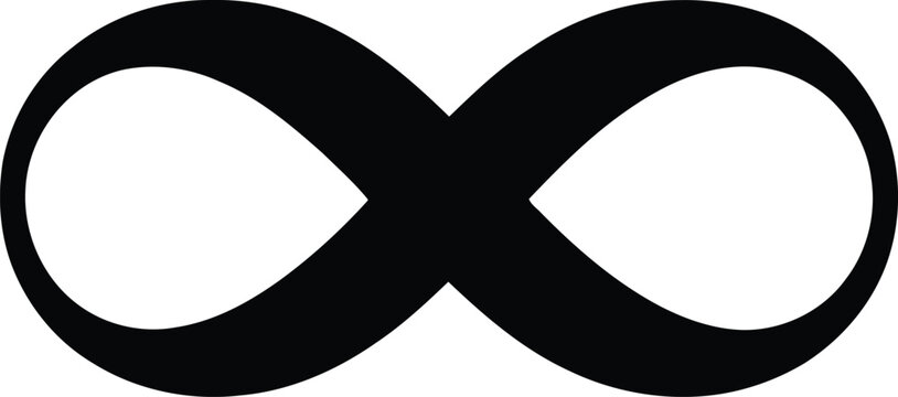 Black infinity symbol silhouette conceptual design for limitless possibilities