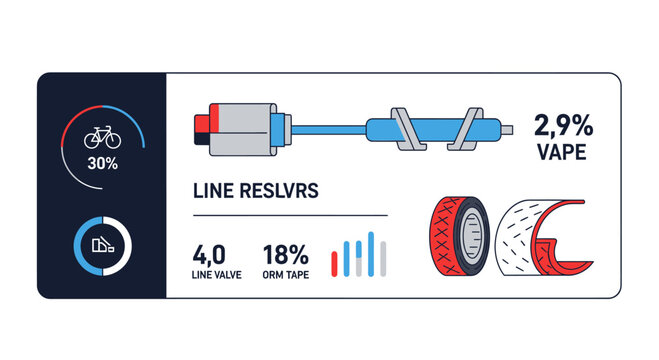 Technical line resolver dashboard with vape statistics and gauges.