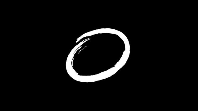 Hand Painted Brush Stroke ink Animation on Black Background