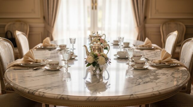 Elegant Silver Tea Service Set for a Formal Gathering