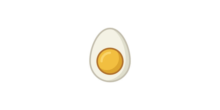 Cartoon Illustration of a Half Boiled Egg Isolated on White Background.