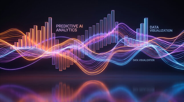 Abstract Translucent 3D Data Visualization Charts Technology Marketing Background