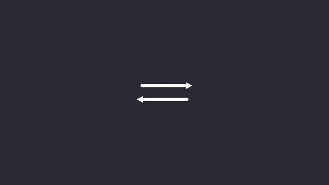 white data transfer arrows icon on a solid dark background